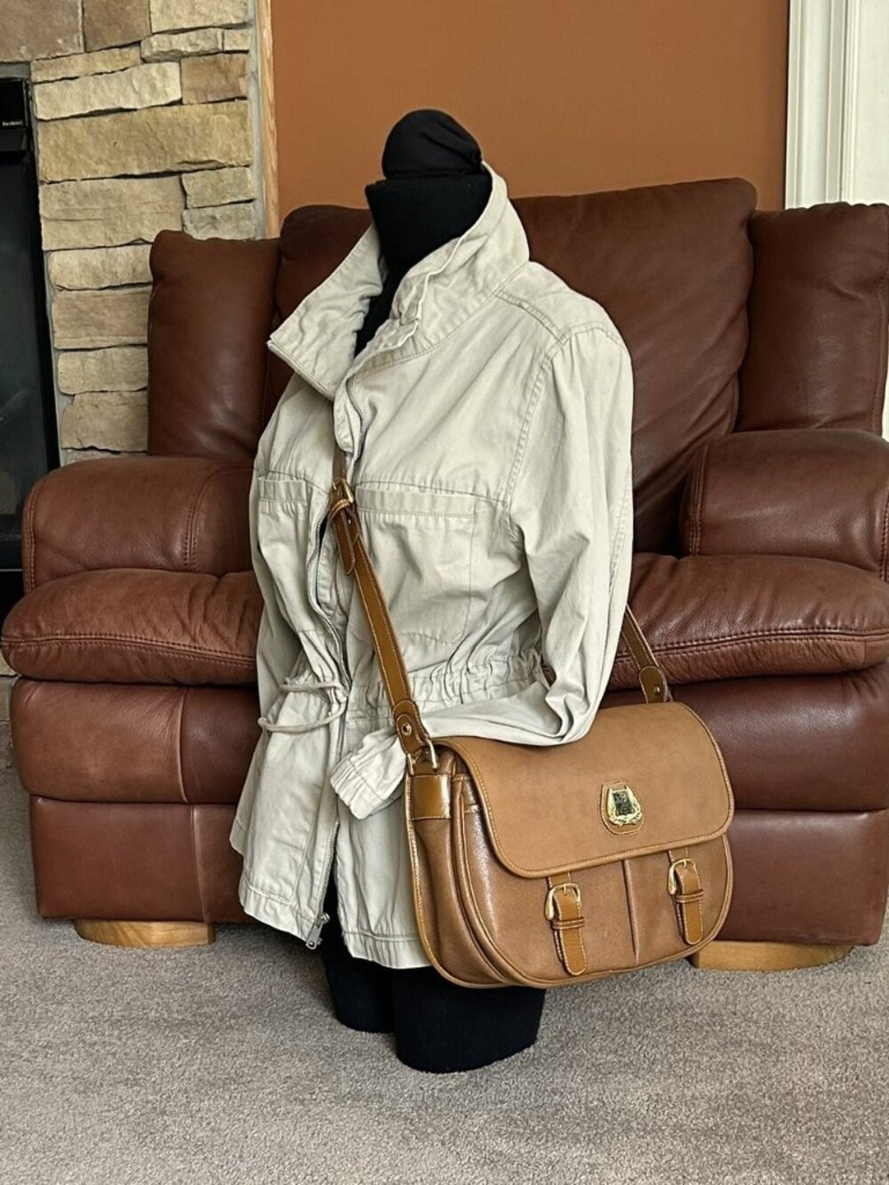 LANCEL Leather Shoulder Bag GM, British Tan - Picture 2 of 15